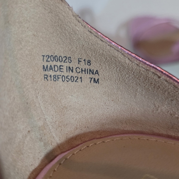 NWB RACHEL ZOE Sz 7, Metallic Pale Pink, Ema 2 Stiletto Sandal, Leather - Picture 6 of 7